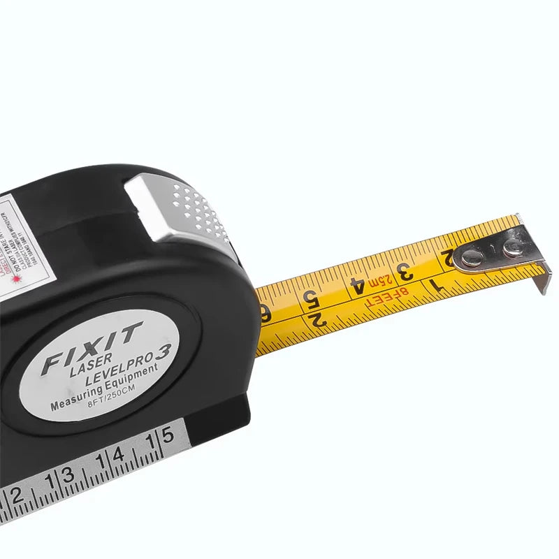 Ferramenta de linha de nível a laser e tripé multiuso kit de nível a laser padrão linha cruzada nivelador laser 8 pés fita métrica régua